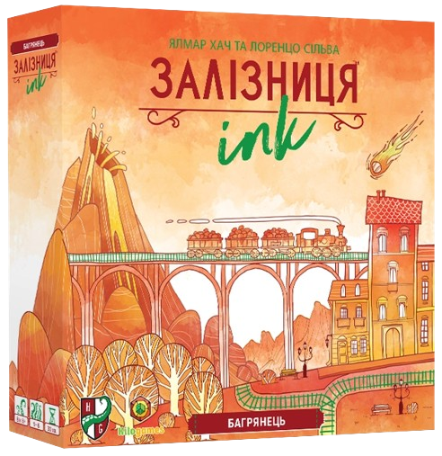 Настольная игра Дорожные Сети. Ярко-красная версия (Railroad Ink: Blazing Red Edition)