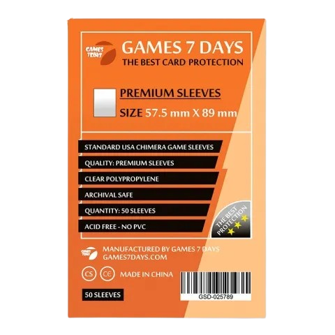 Протекторы для карт Games7Days 57,5х89 мм, Standard USA Chimera, 50 шт. (PREMIUM) (200110)