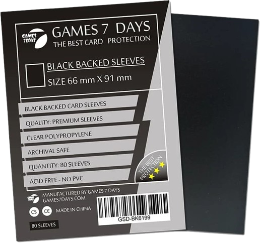 Протекторы Games7Days (66 х 91 мм / 63.5x88 мм) Black Premium MTG (100 шт)