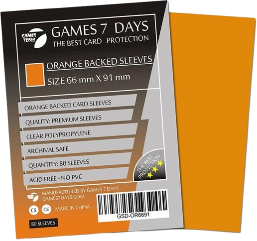 Протекторы Games7Days (66 х 91 мм / 63.5x88 мм) Orange Premium MTG (80 шт)