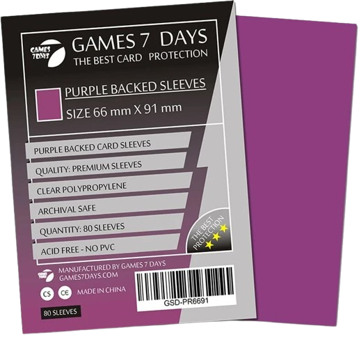 Протектори Games7Days (66 х 91 мм / 63.5x88 мм) Purple Premium MTG (80 шт)