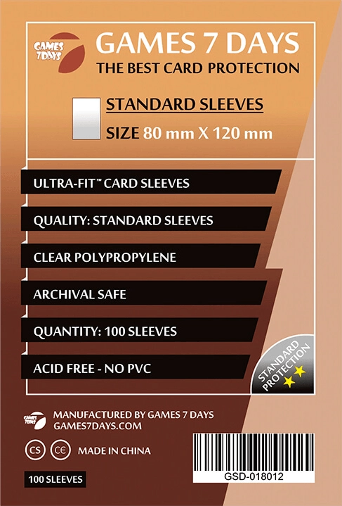 Протекторы Games7Days (80 х 120 мм) Standard Ultra-Fit (100 шт)